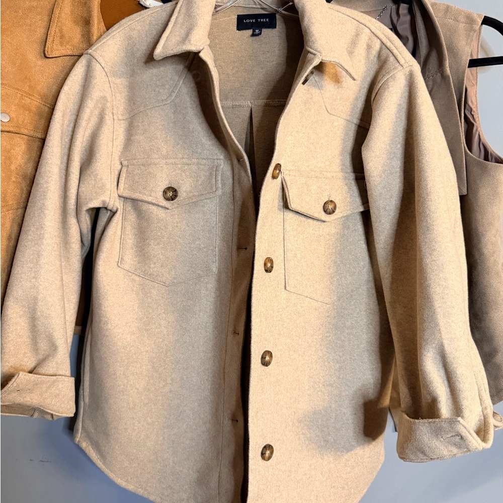 Countryside-Inspired Neutral Shacket Jacket Love … - image 1